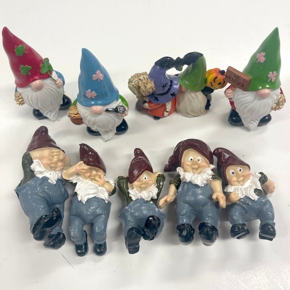 9 Medium Funny Hippie Gnomes Model Making Garden Decor Crafts NEW CF8